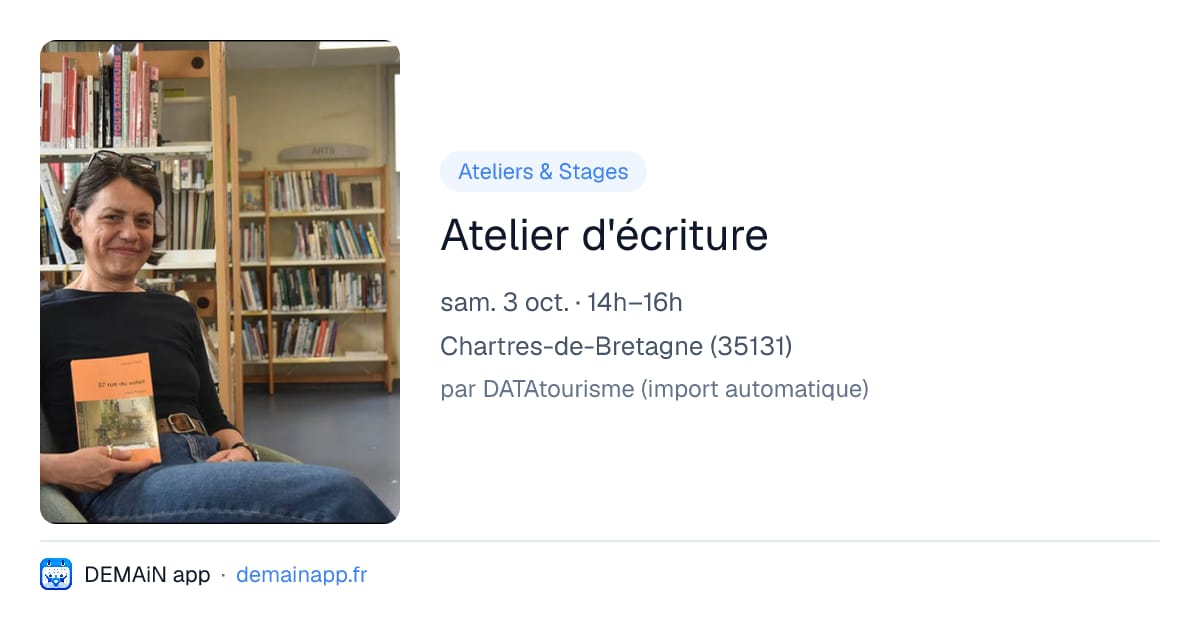 Atelier d'écriture — Chartres-de-Bretagne