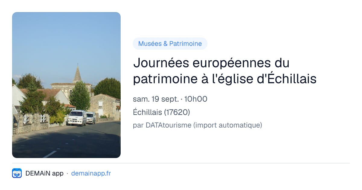 Journées européennes du patrimoine à l'église d'Échillais — Échillais