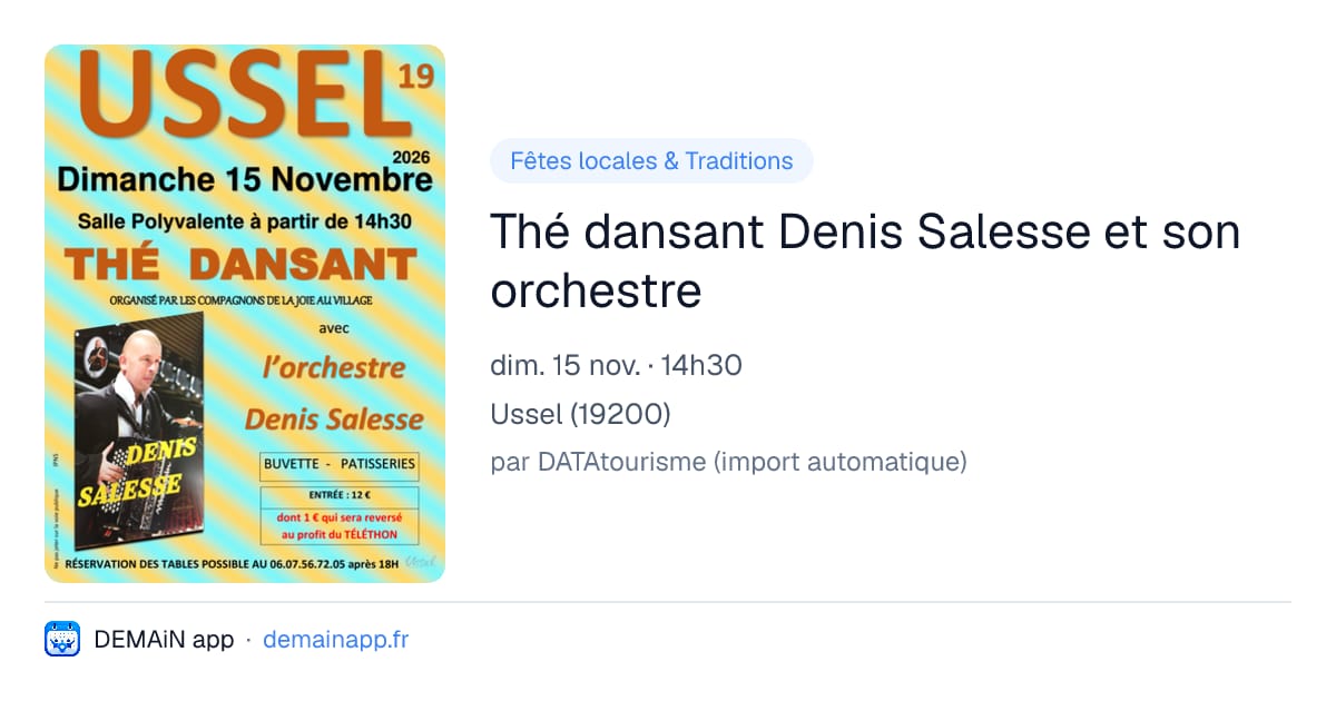 Thé dansant Denis Salesse et son orchestre — Ussel