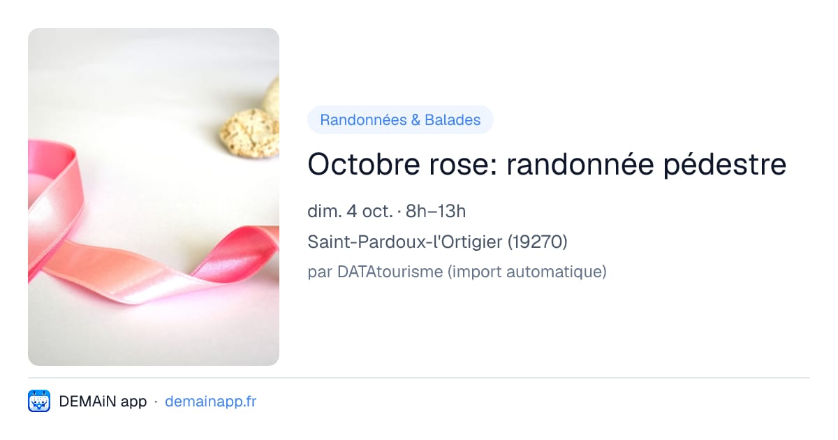 Octobre rose: randonnée pédestre — Saint-Pardoux-l'Ortigier