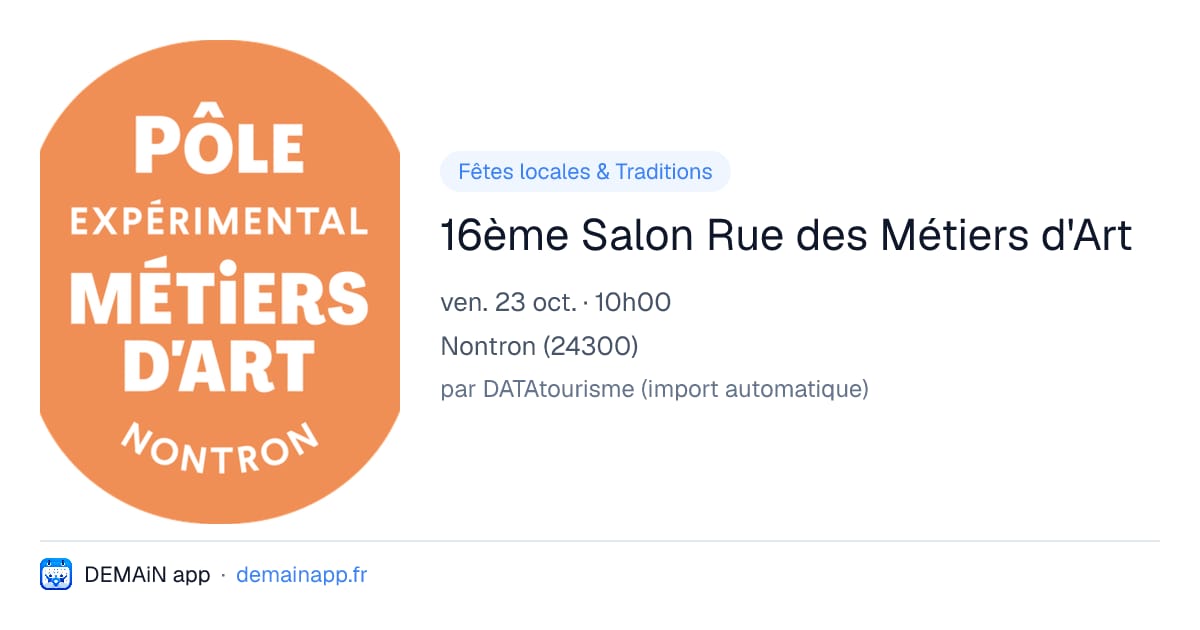 16ème Salon Rue des Métiers d'Art — Nontron