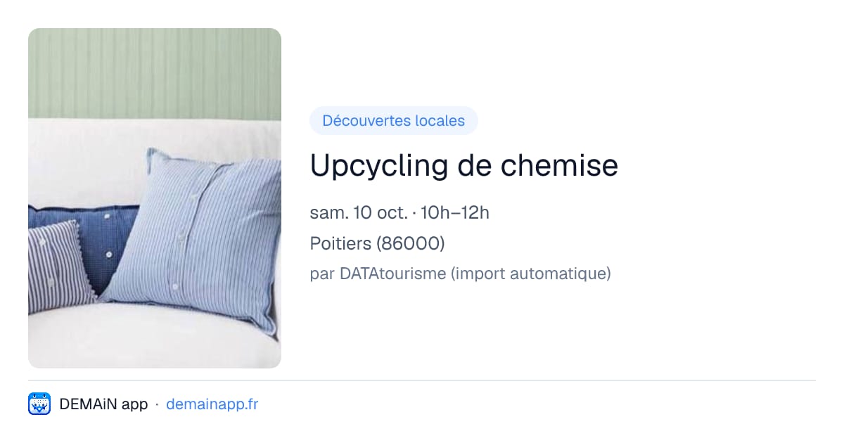Upcycling de chemise — Poitiers