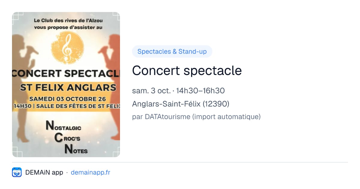 Concert spectacle — Anglars-Saint-Félix