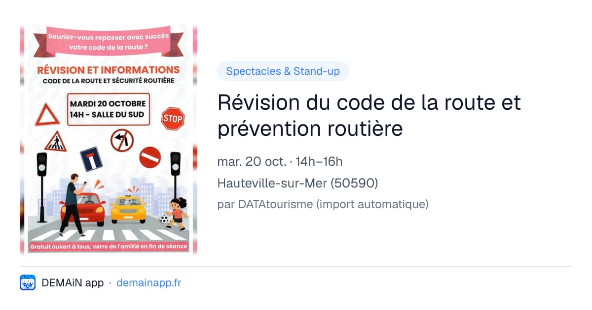 Révision du code de la route et prévention routière — Hauteville-sur-Mer