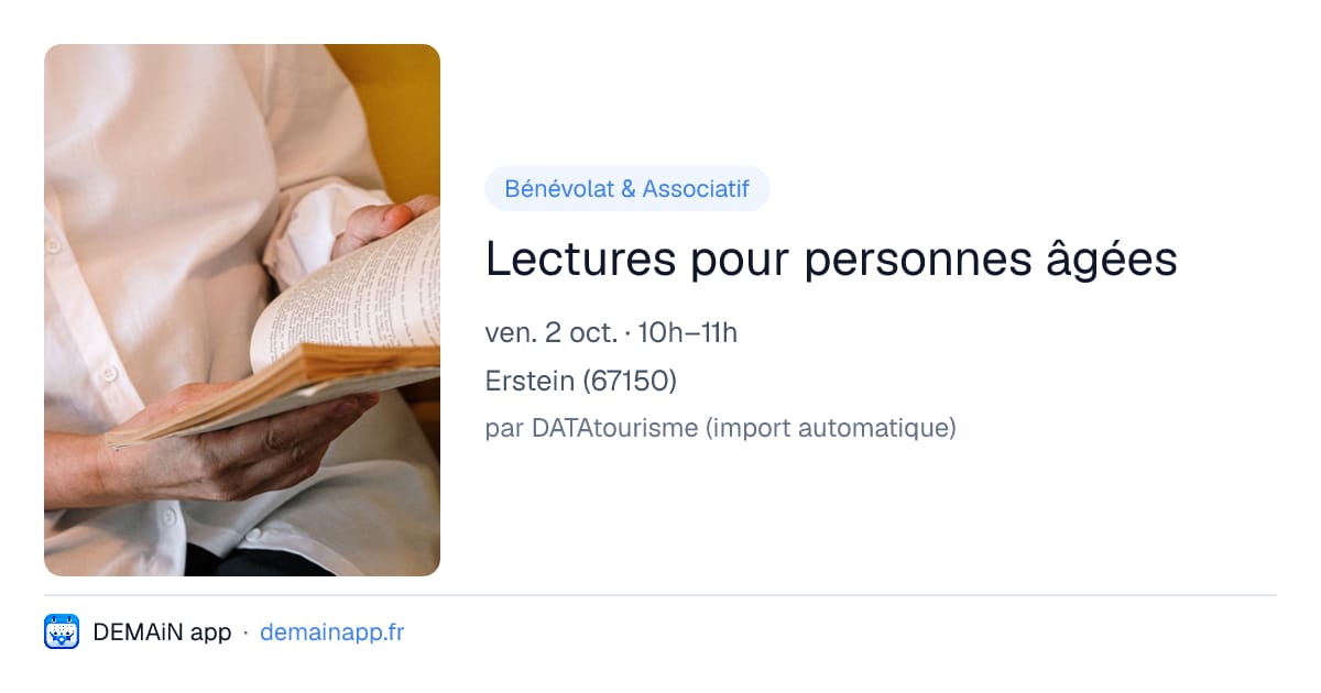 Lectures pour personnes âgées — Erstein