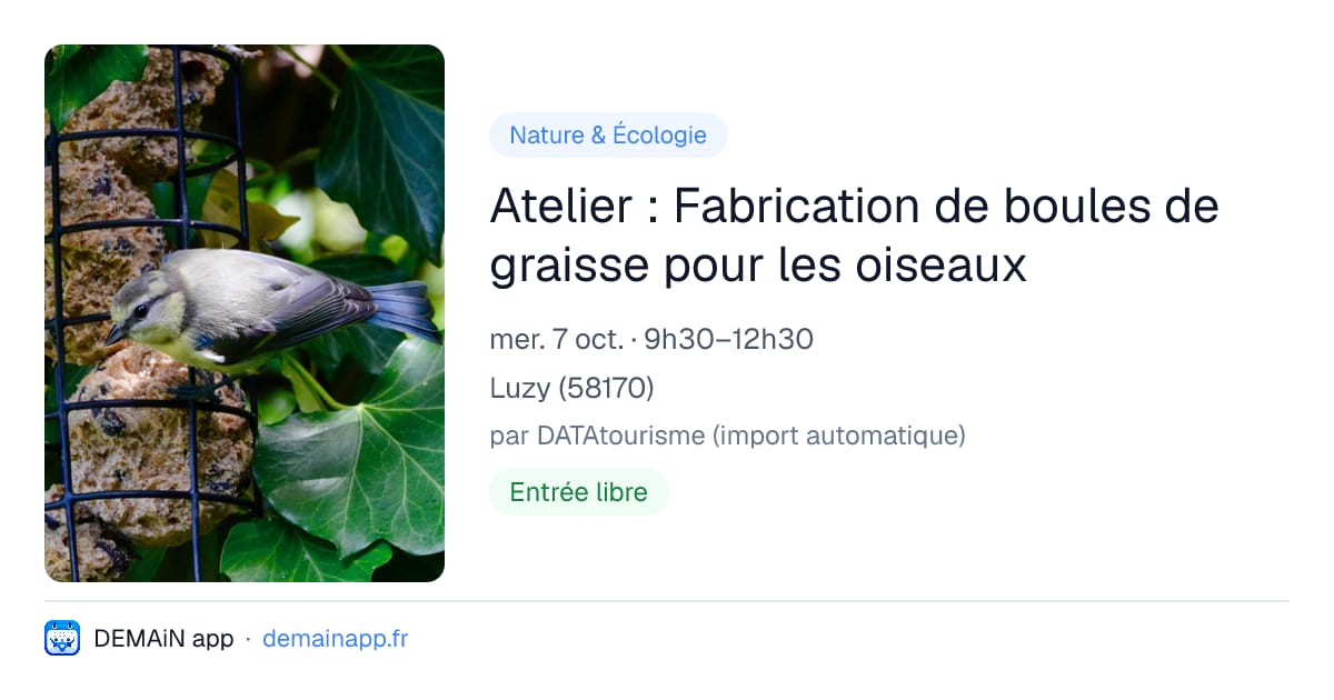 Atelier : Fabrication de boules de graisse pour les oiseaux — Luzy
