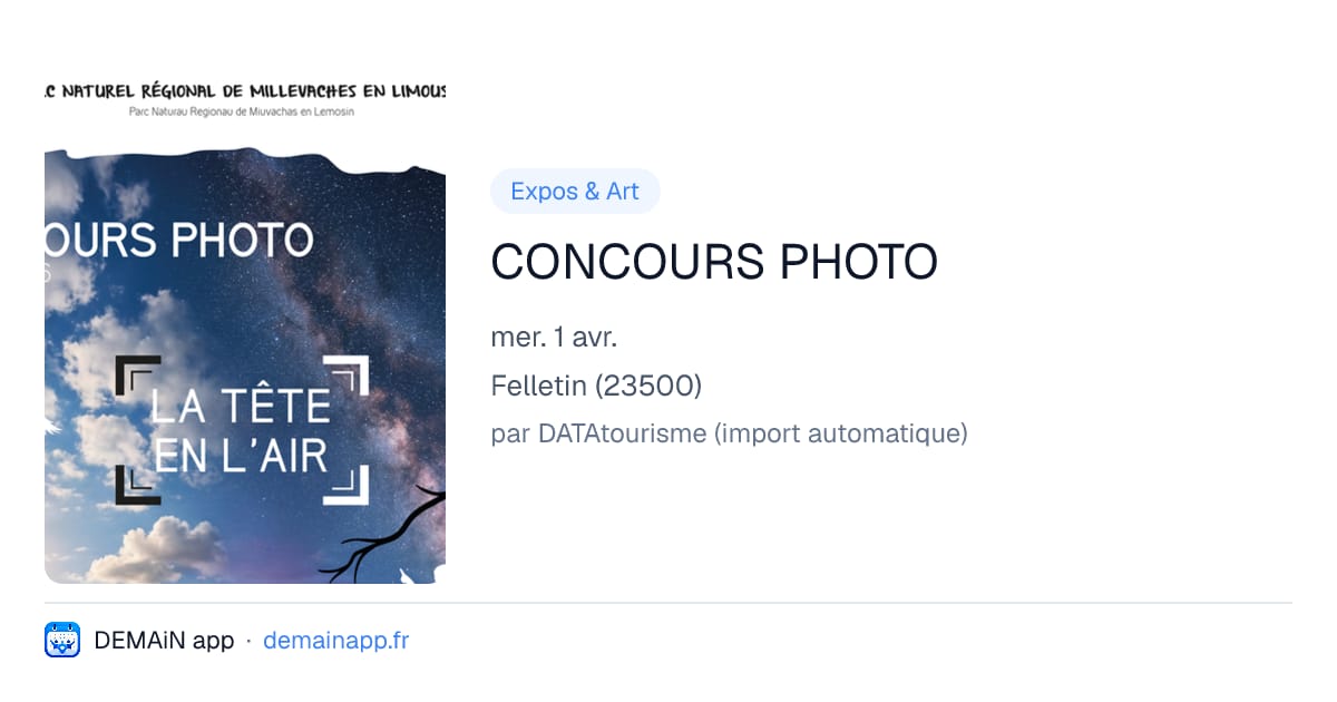 CONCOURS PHOTO — Felletin
