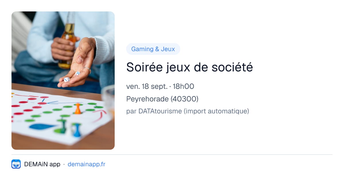 Soirée jeux de société — Peyrehorade