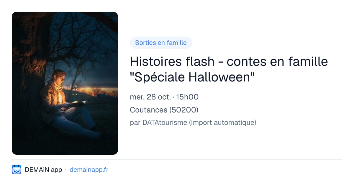 Histoires flash - contes en famille "Spéciale Halloween" — Coutances