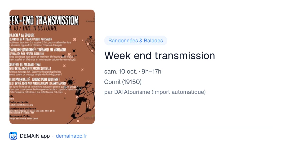 Week end transmission — Cornil