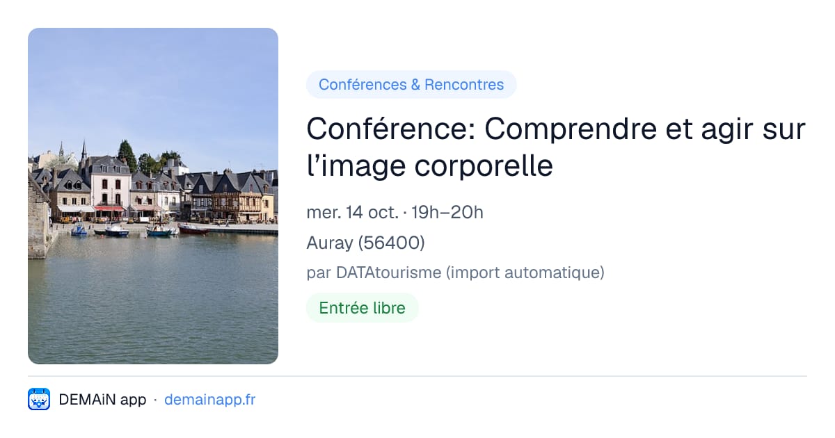 Conférence: Comprendre et agir sur l’image corporelle — Auray