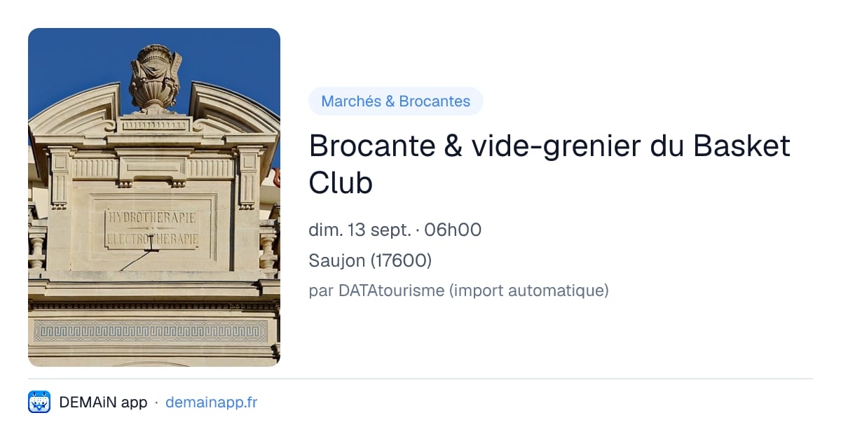 Brocante & vide-grenier du Basket Club — Saujon
