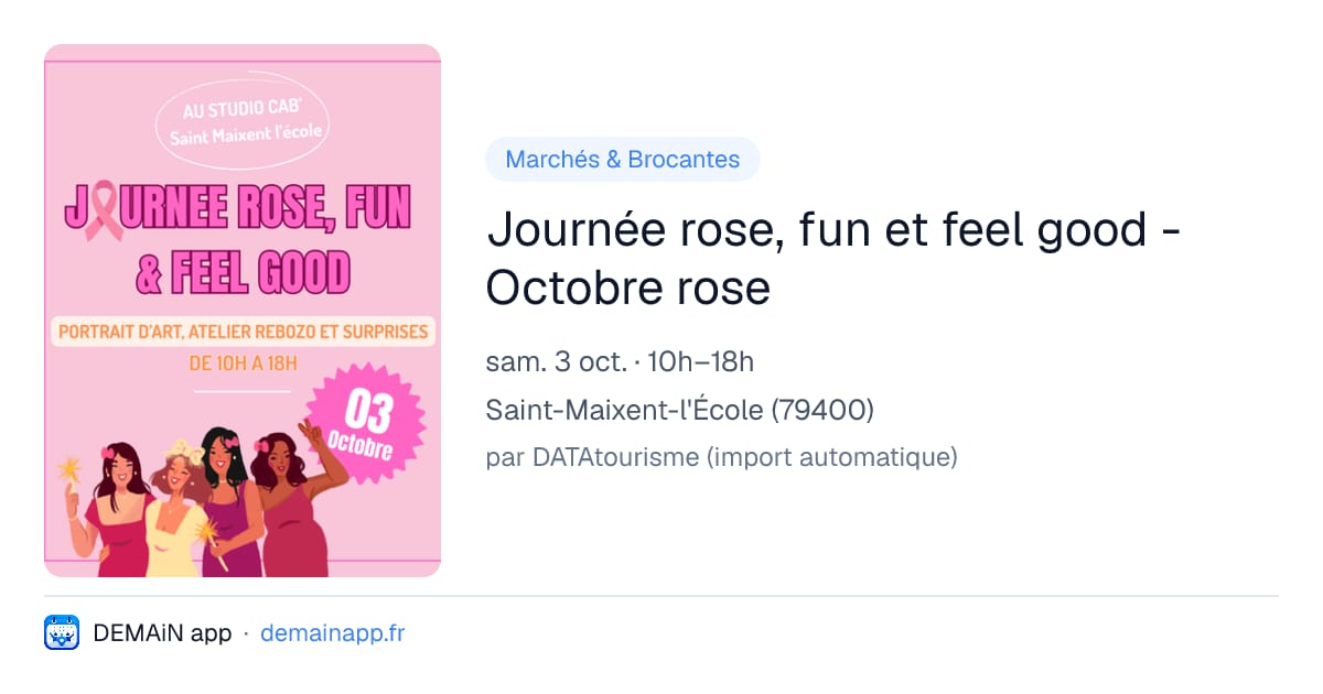 Journée rose, fun et feel good - Octobre rose — Saint-Maixent-l'École
