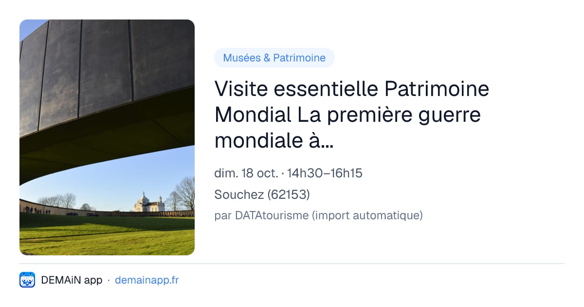 Visite essentielle Patrimoine Mondial La première guerre mondiale à Notre-Dame-de-Lorette — Souchez