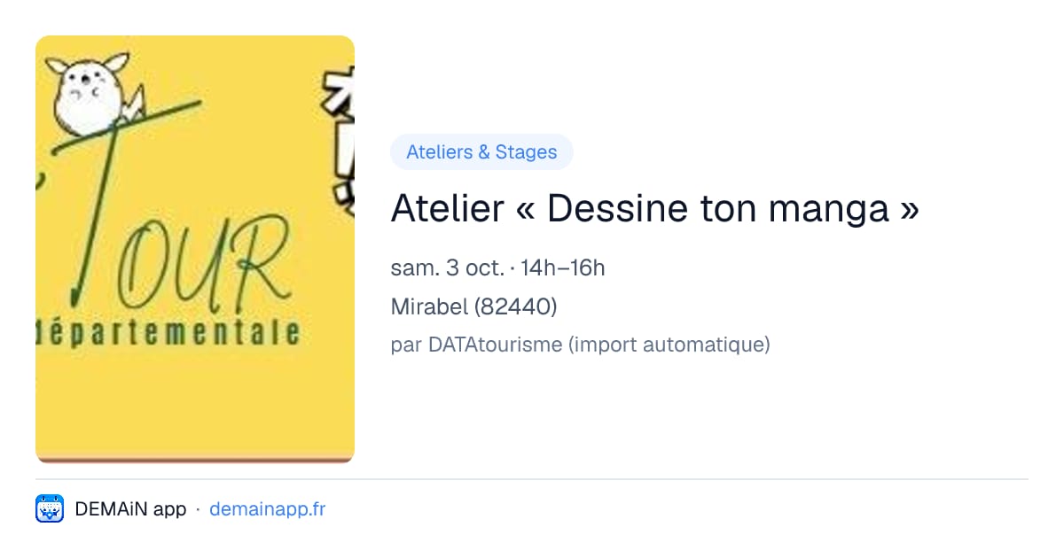 Atelier « Dessine ton manga » — Mirabel