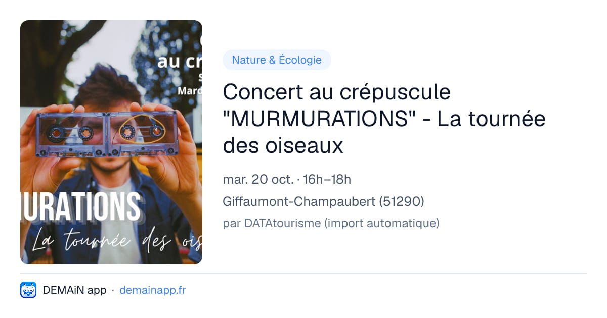 Concert au crépuscule "MURMURATIONS" - La tournée des oiseaux — Giffaumont-Champaubert