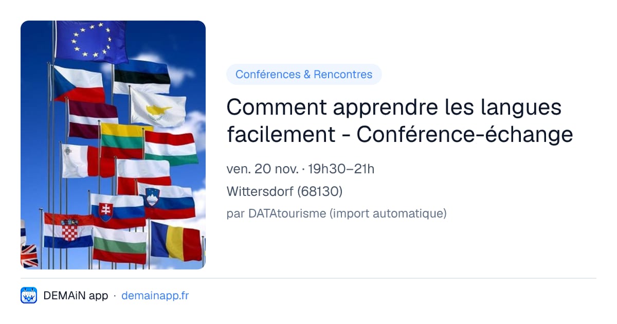 Comment apprendre les langues facilement - Conférence-échange — Wittersdorf