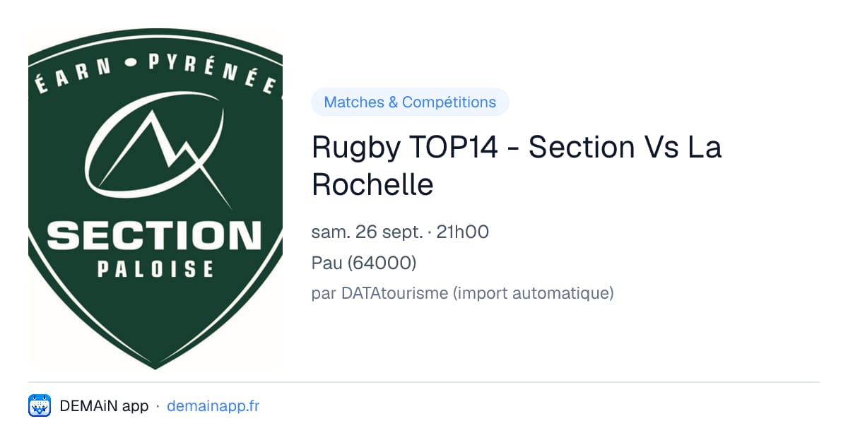 Rugby TOP14 - Section Vs La Rochelle — Pau