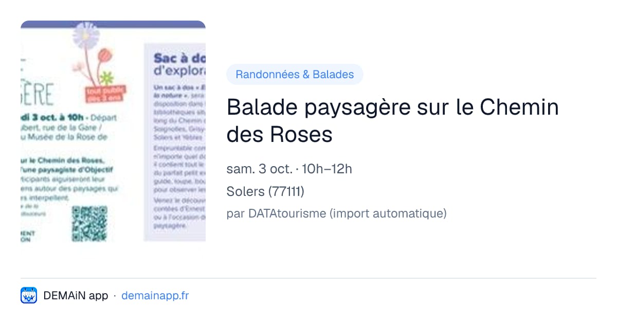 Balade paysagère sur le Chemin des Roses — Solers