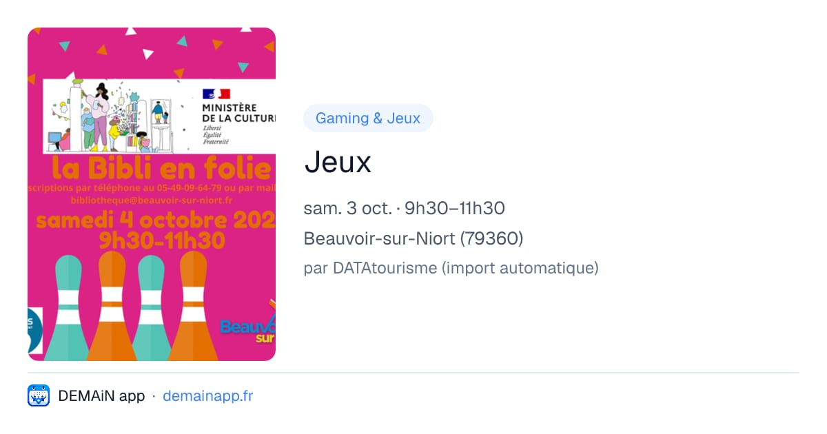 Jeux — Beauvoir-sur-Niort