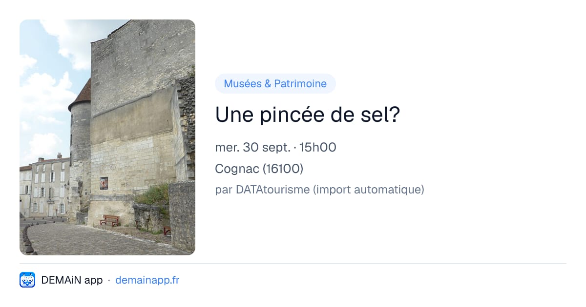 Une pincée de sel? — Cognac