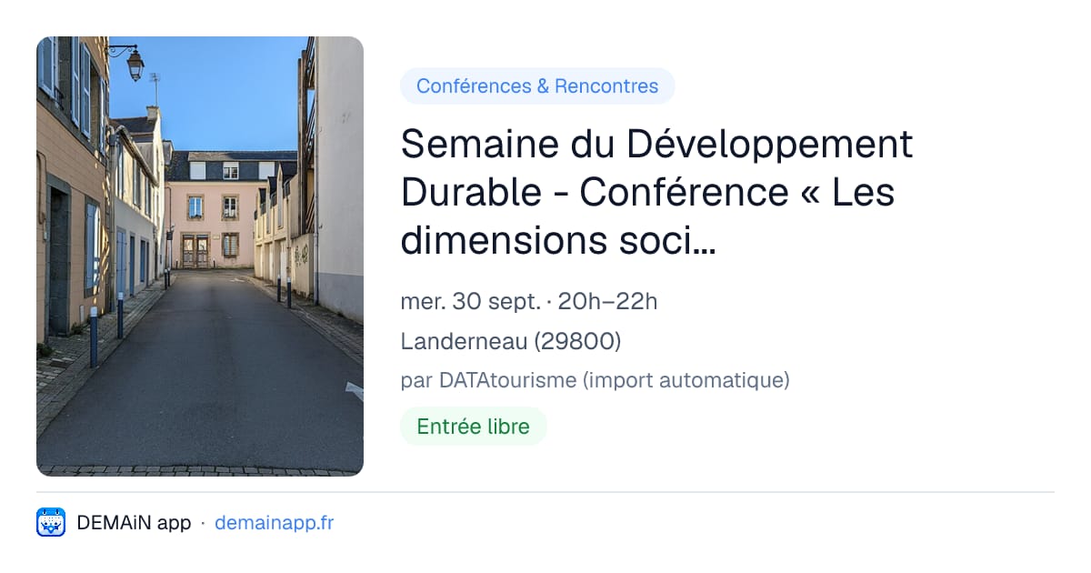 Semaine du Développement Durable - Conférence « Les dimensions sociales du changement climatique » — Landerneau