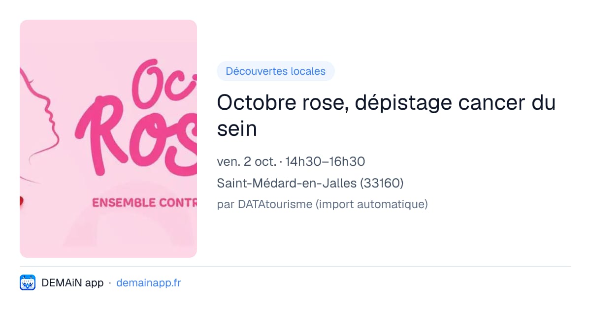 Octobre rose, dépistage cancer du sein — Saint-Médard-en-Jalles