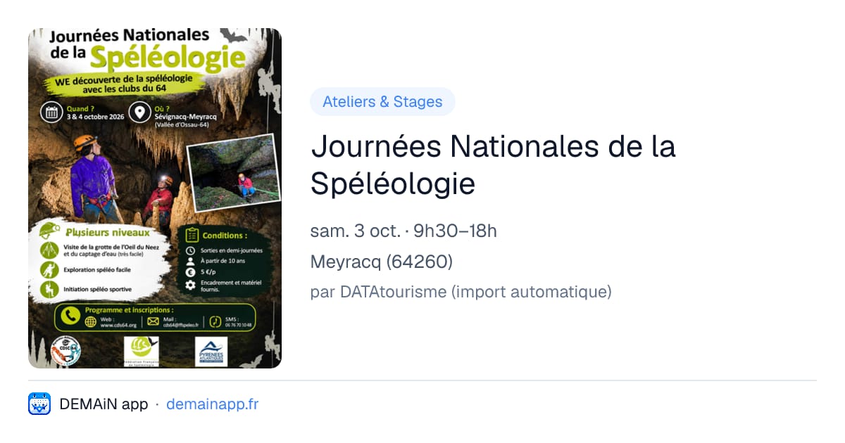 Journées Nationales de la Spéléologie — Meyracq