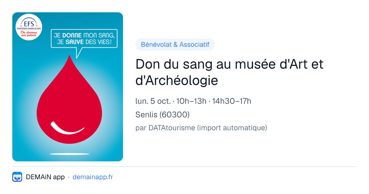 Don du sang au musée d'Art et d'Archéologie — Senlis