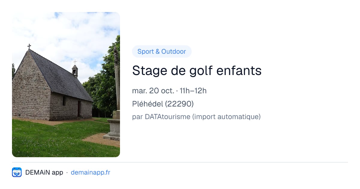 Stage de golf enfants — Pléhédel