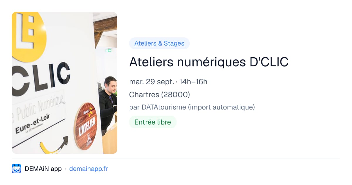 Ateliers numériques D'CLIC — Chartres