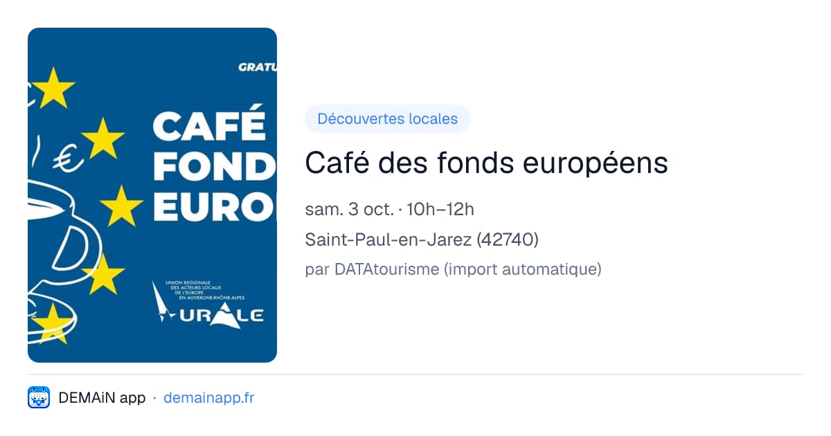 Café des fonds européens — Saint-Paul-en-Jarez