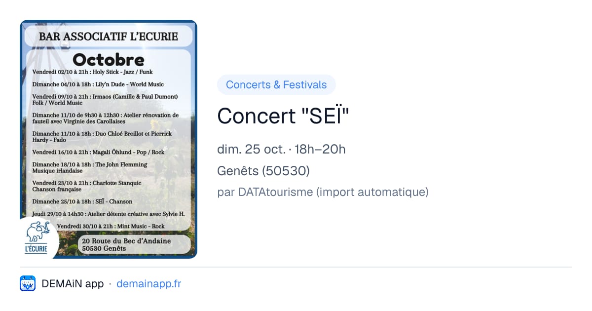 Concert "SEÏ" — Genêts