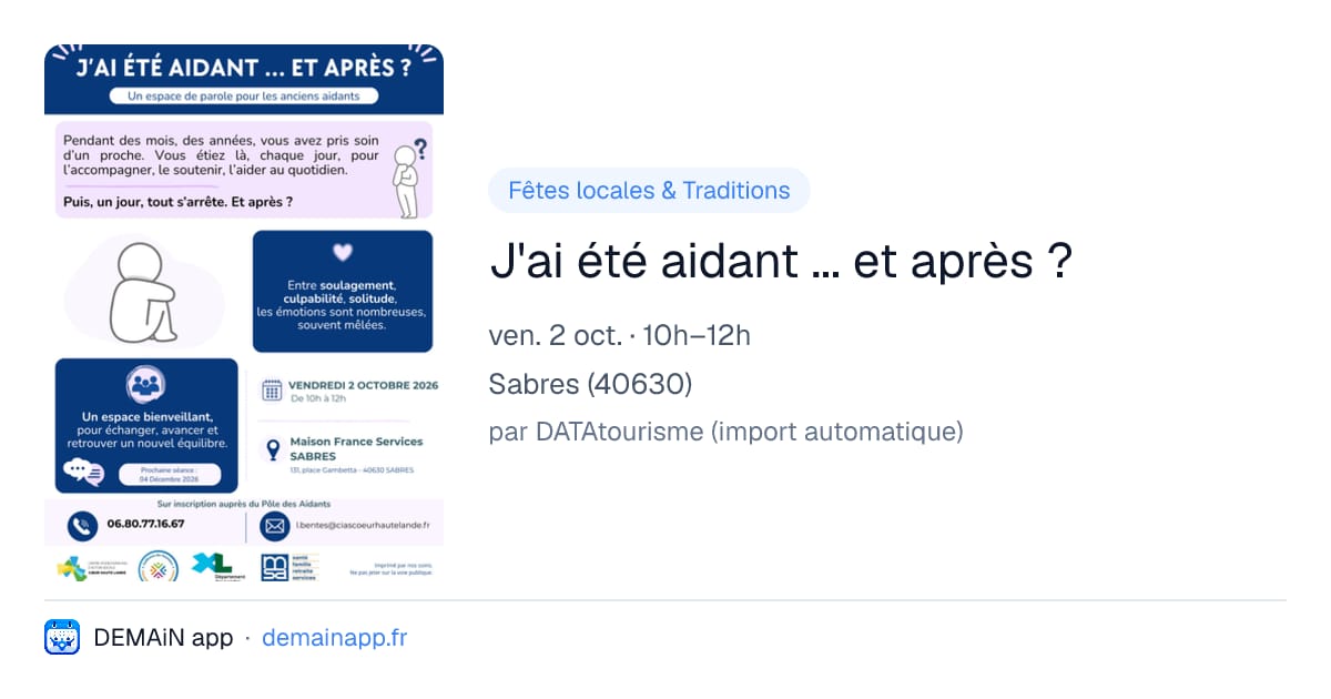 J'ai été aidant ... et après ? — Sabres