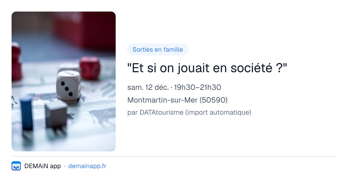 "Et si on jouait en société ?" — Montmartin-sur-Mer