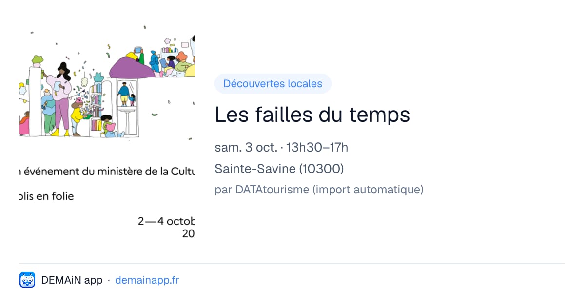 Les failles du temps — Sainte-Savine