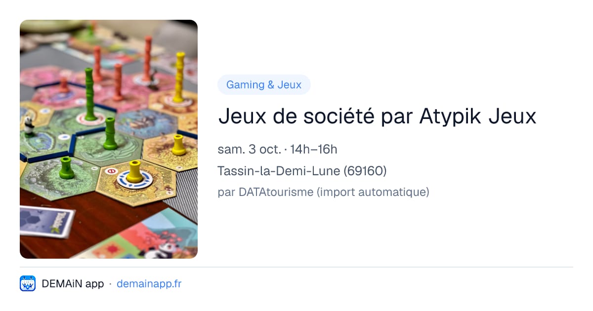 Jeux de société par Atypik Jeux — Tassin-la-Demi-Lune