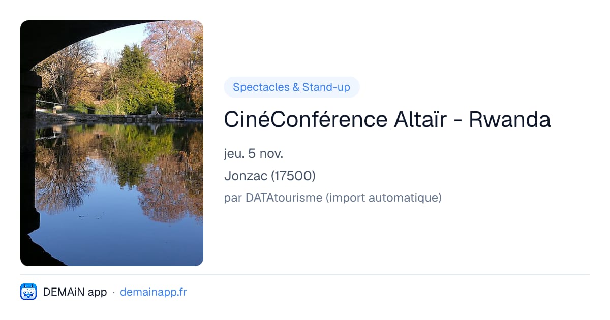 CinéConférence Altaïr - Rwanda — Jonzac