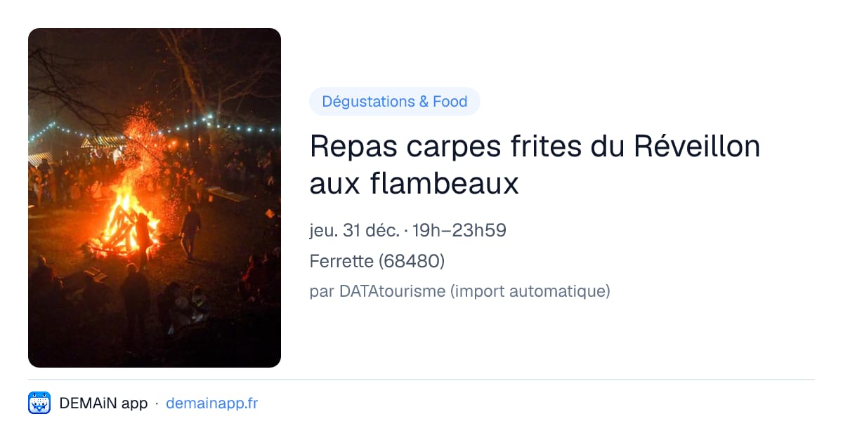 Repas carpes frites du Réveillon aux flambeaux — Ferrette