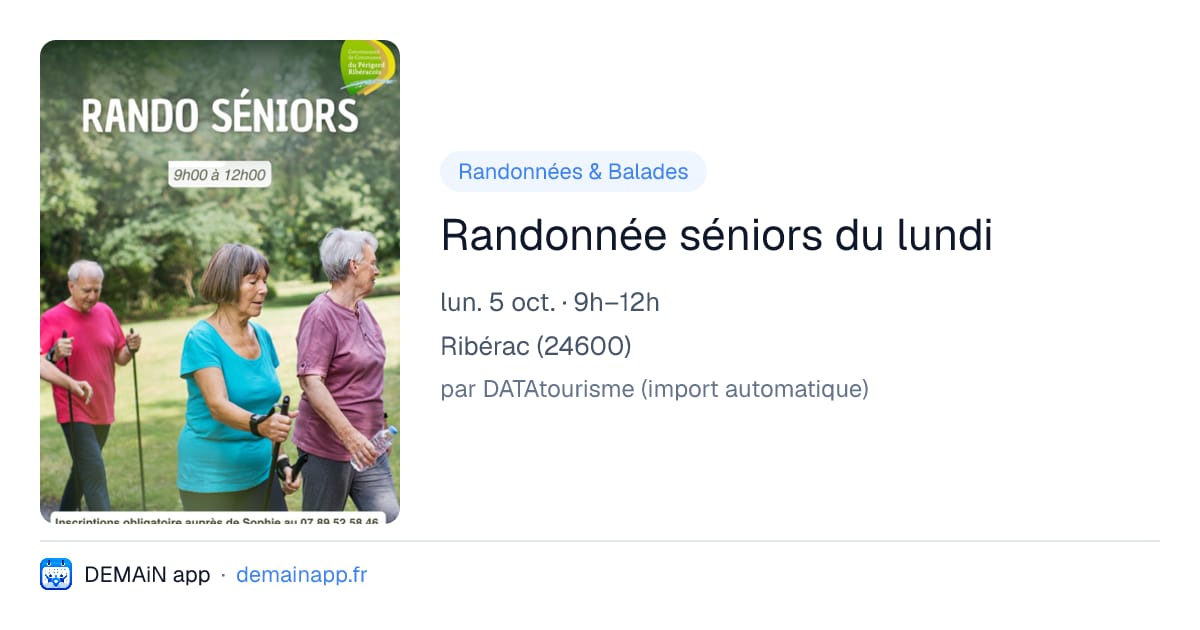 Randonnée séniors du lundi — Ribérac