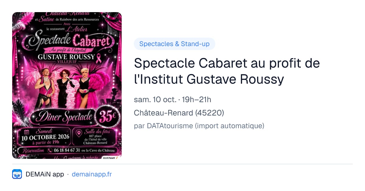 Spectacle Cabaret au profit de l'Institut Gustave Roussy — Château-Renard