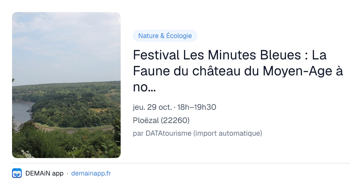 Festival Les Minutes Bleues : La Faune du château du Moyen-Age à nos jours — Ploëzal