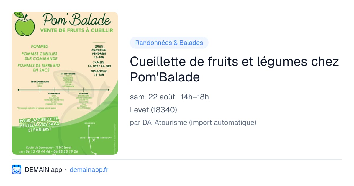 Cueillette de fruits et légumes chez Pom'Balade — Levet