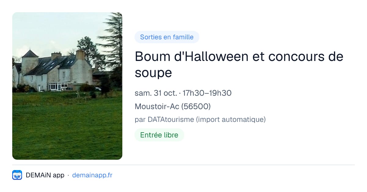 Boum d'Halloween et concours de soupe — Moustoir-Ac