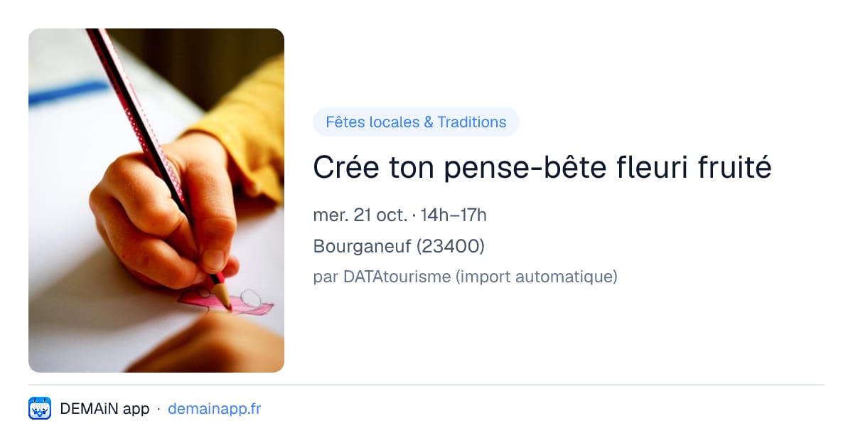Crée ton pense-bête fleuri fruité — Bourganeuf