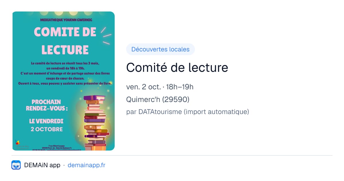 Comité de lecture — Quimerc'h