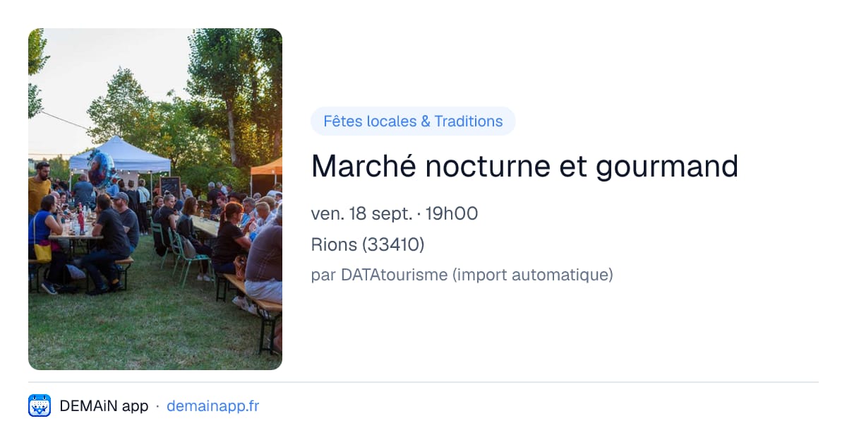 Marché nocturne et gourmand — Rions