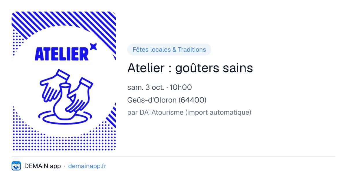 Atelier : goûters sains — Geüs-d'Oloron