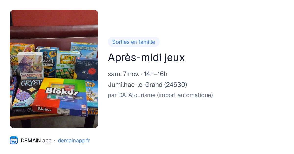 Après-midi jeux — Jumilhac-le-Grand