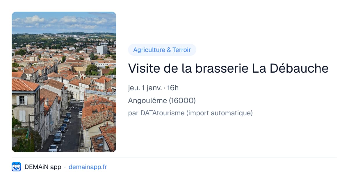 Visite de la brasserie La Débauche — Angoulême